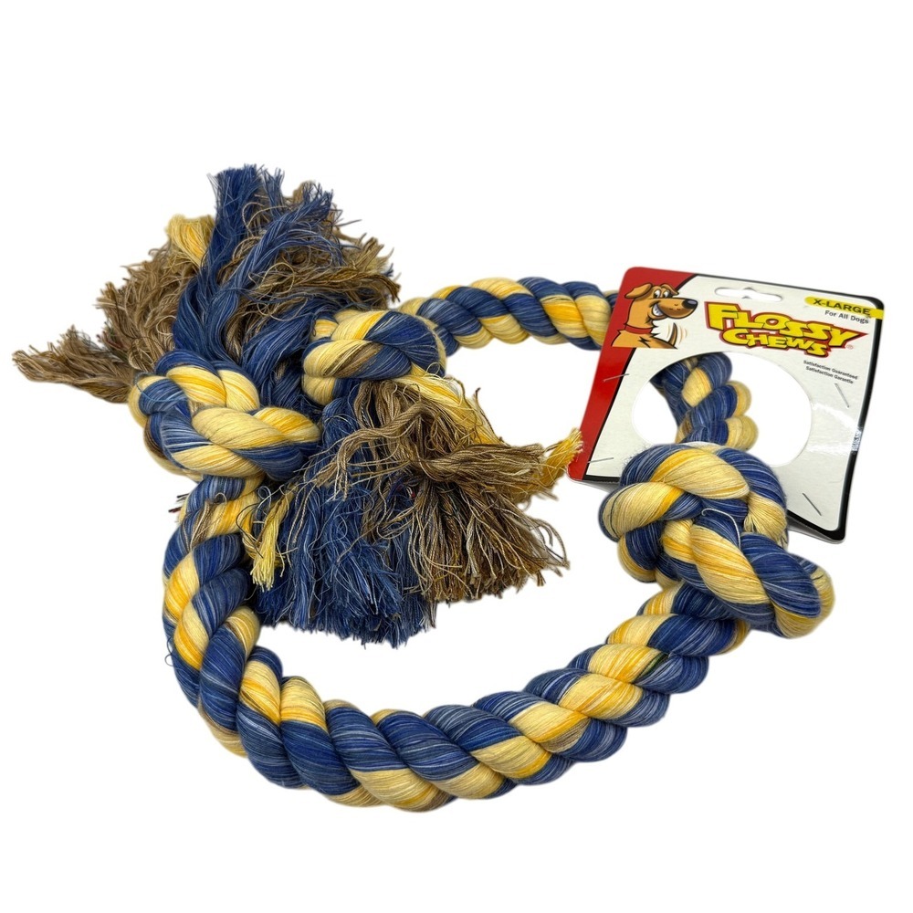 Flossy Chews X-Large Dog Rope Toy Knot Tug Toss Floss Chew Dental Health